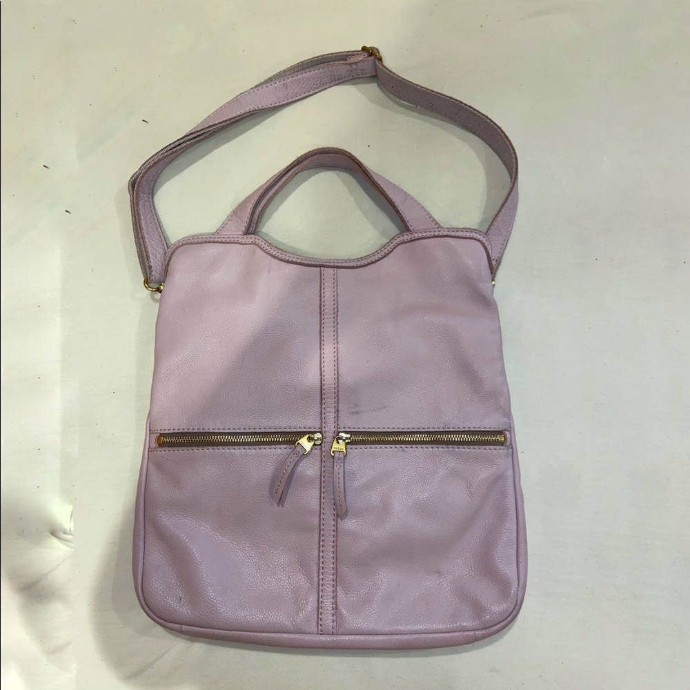 fossil purple leather crossbody purse